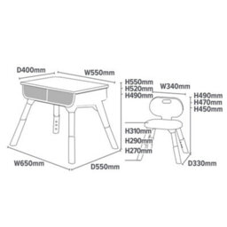 Liberty House Toys Kid's Scandi Height Adjustable Desk And Chair Set White And Grey - thumbnail 8