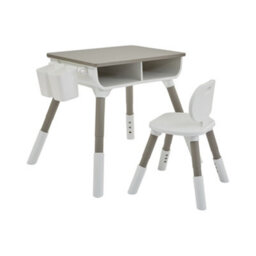 Liberty House Toys Kid's Scandi Height Adjustable Desk And Chair Set White And Grey - thumbnail 4