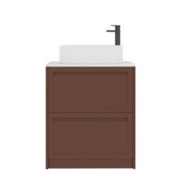 Royal Bathrooms Royal Bathroom Elmore 700mm Terracotta Clay Freestanding Countertop Bathroom Vanity Unit 2 Drawer With Peak Basin - thumbnail 7