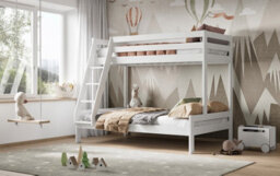 Flair Noomi Nora Triple Wooden Bunk Bed - White - thumbnail 2