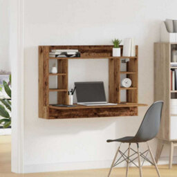 Berkfield Wall-Mounted Desk Old Wood 105X48X75 Cm Engineered Wood - thumbnail 4