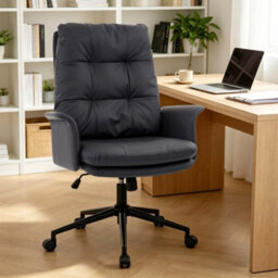 Black Desk Chair Comfy,double Cushioned Swivel Office Chair,home Office Desk Chair - thumbnail 3
