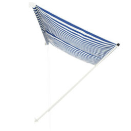 Walplus Retractable Awning Garden Sun Shade Canopy Gazebo For Back Door, Porch, Patio 300X150 Cm Blue And White - thumbnail 3