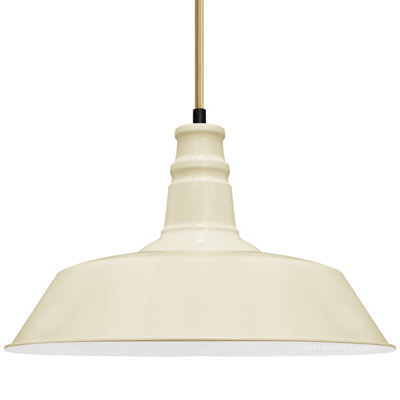 Long Life Lamps Company Vintage Industrial Ceiling Pendant Light Cream Metal Lamp Shade M0094 - image 1