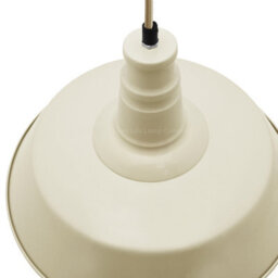 Long Life Lamps Company Vintage Industrial Ceiling Pendant Light Cream Metal Lamp Shade M0094 - thumbnail 5