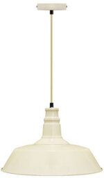 Long Life Lamps Company Vintage Industrial Ceiling Pendant Light Cream Metal Lamp Shade M0094 - thumbnail 4