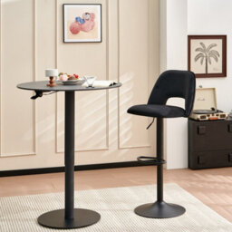 Sonara Adjustable Upholstered Velvet Bar Stools With Gas-Lift, Swivel And Footrest - thumbnail 2