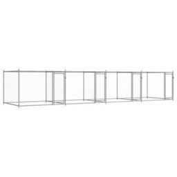 Walplus Grey Dog Cage With Doors 8X2X1.5 M Galvanised Steel Kennel Pen - thumbnail 2