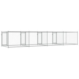 Walplus Grey Dog Cage With Doors 8X2X1.5 M Galvanised Steel Kennel Pen - thumbnail 6