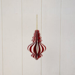 Satchville Red And White Candy Stripe Bauble - thumbnail 1