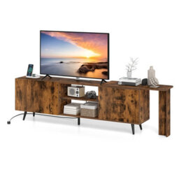 Gainoom Mid Century 55Inch Tv Stand For Living Room Entertainment Center With Power Outlets - thumbnail 7
