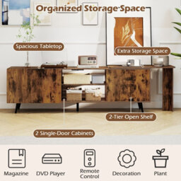 Gainoom Mid Century 55Inch Tv Stand For Living Room Entertainment Center With Power Outlets - thumbnail 4