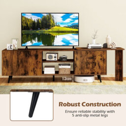 Gainoom Mid Century 55Inch Tv Stand For Living Room Entertainment Center With Power Outlets - thumbnail 5