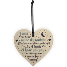 Red Ocean Mum Dad Nan Grandad Christmas Memorial Ornaments Wooden Heart Grave Plaque Gift - thumbnail 5