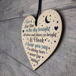 Red Ocean Mum Dad Nan Grandad Christmas Memorial Ornaments Wooden Heart Grave Plaque Gift - thumbnail 7