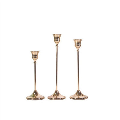 3 Pack Tulip Nordic Candlesticks Gold Candlestick Candle Holders Dinner Decor - image 1