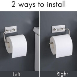 CLEFFNS Toilet Paper Holder Wall Mount Self Adhesive, Brushed Stainless Steel - thumbnail 6