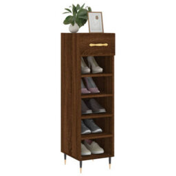 Berkfield Shoe Cabinet Brown Oak 30X35X105 Cm Engineered Wood - thumbnail 3