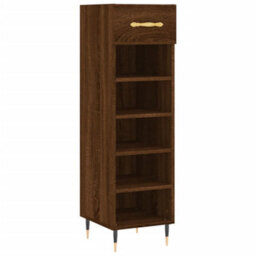 Berkfield Shoe Cabinet Brown Oak 30X35X105 Cm Engineered Wood - thumbnail 2