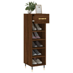 Berkfield Shoe Cabinet Brown Oak 30X35X105 Cm Engineered Wood - thumbnail 4