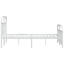 Berkfield Metal Bed Frame With Headboard And Footboard White 183X213 Cm - thumbnail 7