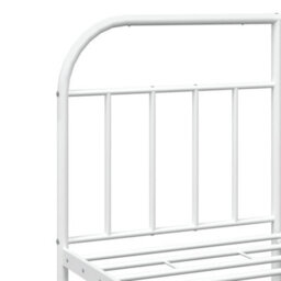 Berkfield Metal Bed Frame With Headboard And Footboard White 183X213 Cm - thumbnail 9