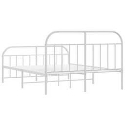 Berkfield Metal Bed Frame With Headboard And Footboard White 183X213 Cm - thumbnail 8