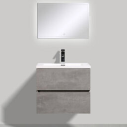 Plum&clay Nebula Concrete Wall Hung Vanity Unit With White Basin (W)600mm - thumbnail 3
