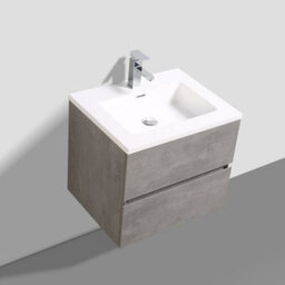 Plum&clay Nebula Concrete Wall Hung Vanity Unit With White Basin (W)600mm - thumbnail 6
