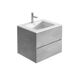 Plum&clay Nebula Concrete Wall Hung Vanity Unit With White Basin (W)600mm