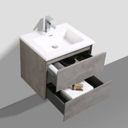 Plum&clay Nebula Concrete Wall Hung Vanity Unit With White Basin (W)600mm - thumbnail 5