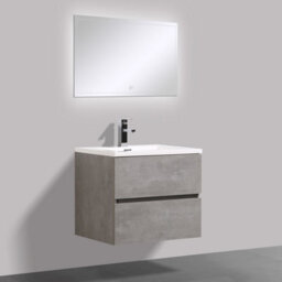 Plum&clay Nebula Concrete Wall Hung Vanity Unit With White Basin (W)600mm - thumbnail 4