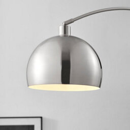 Furniturebox Holden Tall Silver Chrome Metal Floor Standing Arc Lamp Light With White Marble Base Including A Rated Energy Efficient Led Bulb - thumbnail 6
