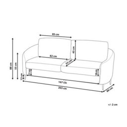 Beliani Sofa 3 Seater Trosa Fabric Pink - thumbnail 3