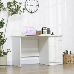 Wyld Haus Niba 120Cm High Gloss White Home Office Desk With Drawers And Storage Cabinet - thumbnail 3