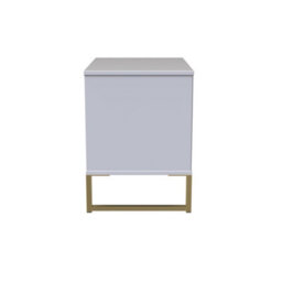Tamworth Double 2 Drawer Bedside Cabinet In White Matt (Ready Assembled) - thumbnail 2