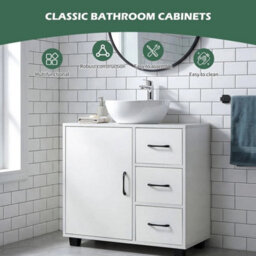 Under Sink Cabinet Bathroom Basin Unit Cupboard Storage Furniture - thumbnail 3