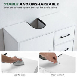 Under Sink Cabinet Bathroom Basin Unit Cupboard Storage Furniture - thumbnail 4