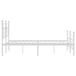 Berkfield Metal Bed Frame Without Mattress With Footboard White 193X203Cm - thumbnail 6