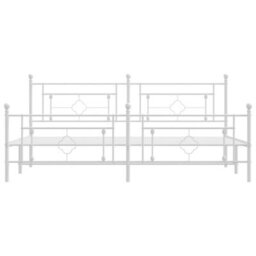 Berkfield Metal Bed Frame Without Mattress With Footboard White 193X203Cm - thumbnail 5