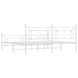 Berkfield Metal Bed Frame Without Mattress With Footboard White 193X203Cm - thumbnail 7