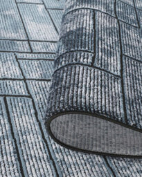 Belgravia Living Room Area Rug Metallic Sheen Modern Cobble Design Navy 120Cm X 170Cm - thumbnail 4