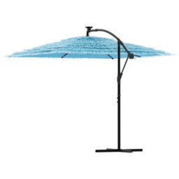 Walplus Garden Parasol With Steel Pole Blue 269X269X235 Cm - thumbnail 5