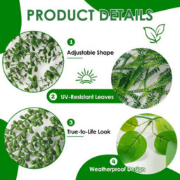 CLEFFNS 4Pcs Artificial Hanging Plant Realistic Eucalyptuses Hanging Greeneries For Modern Homes And Offices Use Eucalyptuses Sprigs - thumbnail 4