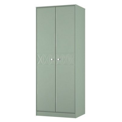 San Jose Ready Assembled Contemporary Matt Green Tall Double Wardrobe (H)1960mm (W)740mm (D)520mm - image 1