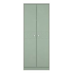 San Jose Ready Assembled Contemporary Matt Green Tall Double Wardrobe (H)1960mm (W)740mm (D)520mm - thumbnail 2
