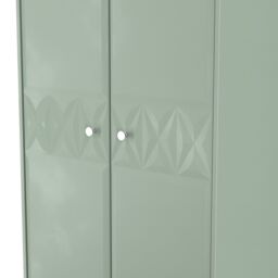 San Jose Ready Assembled Contemporary Matt Green Tall Double Wardrobe (H)1960mm (W)740mm (D)520mm - thumbnail 5