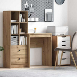 Berkfield Writing Desk Artisan Oak Engineered Wood 60 X 40 X 76 Cm Sleek