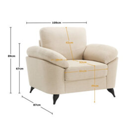 More4Homes Malmo Modern Scandi Style Fabric Living Room Chair (Beige) - thumbnail 8