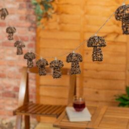 10 X Battery Operated Mushroom String Lights Outdoor Rattan Garden Led Lighting - thumbnail 1